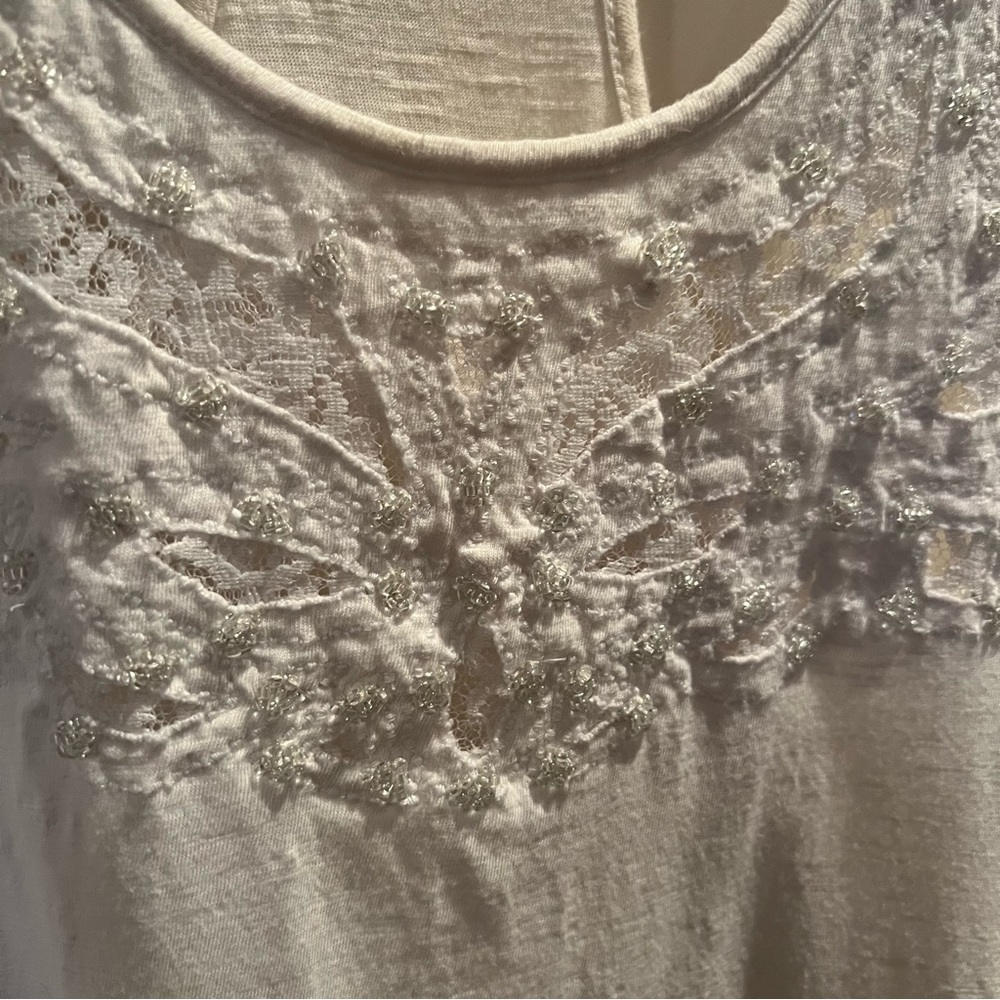 Express White Beaded Racerback Tank S - Picture 3 of 4